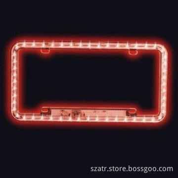 LED Neon License Frame, Blinks While Braking Car, Measures 315 x 165mm